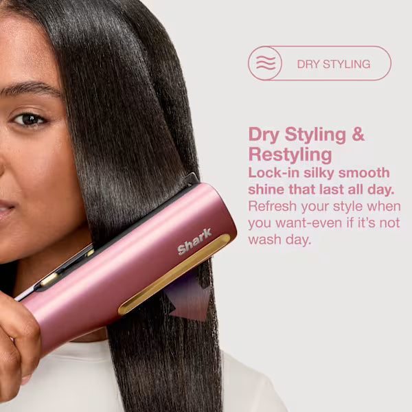 Shark SilkiPro Straight Hair Straightener + Dryer – Rose Petal - HT401UKPK