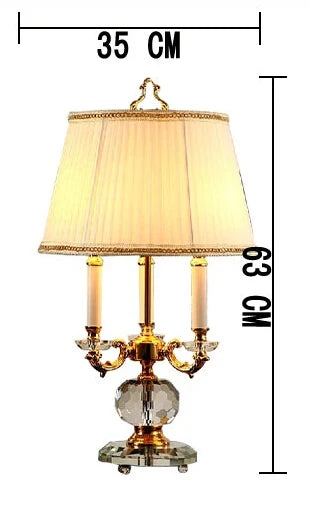 63Cm Tall K9 Crystal Lamp with Touch On/Off Switch - Elegant Gold & Clear Table Lamp