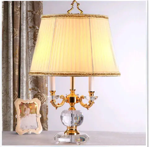 63Cm Tall K9 Crystal Lamp with Touch On/Off Switch - Elegant Gold & Clear Table Lamp