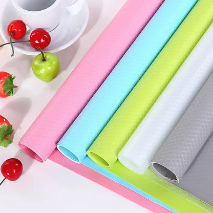 Anti-Slip Drawer and Fridge Mat - PVC Sheet Roll (45cm x 150cm) for Cabinets, Shelves, and Refrigerators