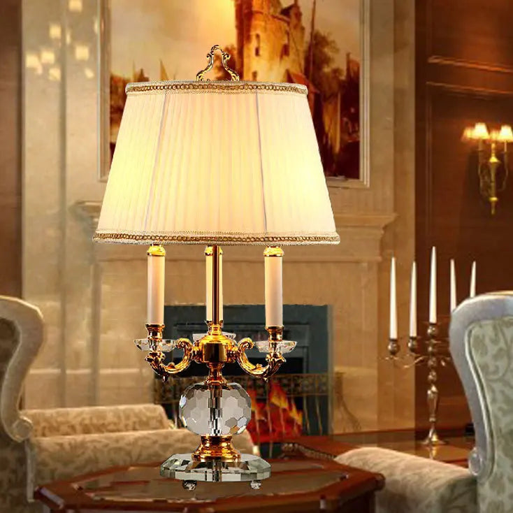 63Cm Tall K9 Crystal Lamp with Touch On/Off Switch - Elegant Gold & Clear Table Lamp