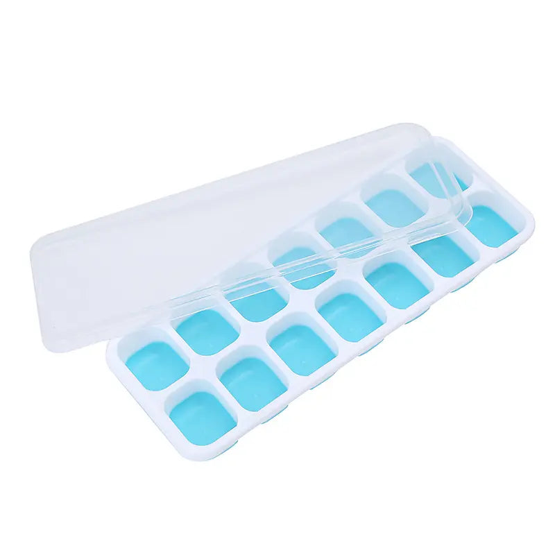 Zidello Silicone Ice Cube Trays with Lid (14 Large Cubes)