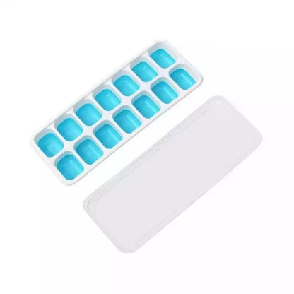 Zidello Silicone Ice Cube Trays with Lid (14 Large Cubes)