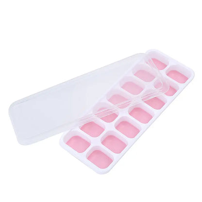 Zidello Silicone Ice Cube Trays with Lid (14 Large Cubes)