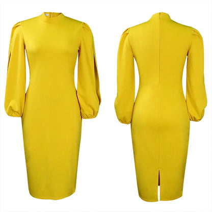 Fashion Spring Women Clothing Plus Size Dress Elegant Office Lady Business Dress Women Long Sleeve Career Dresses