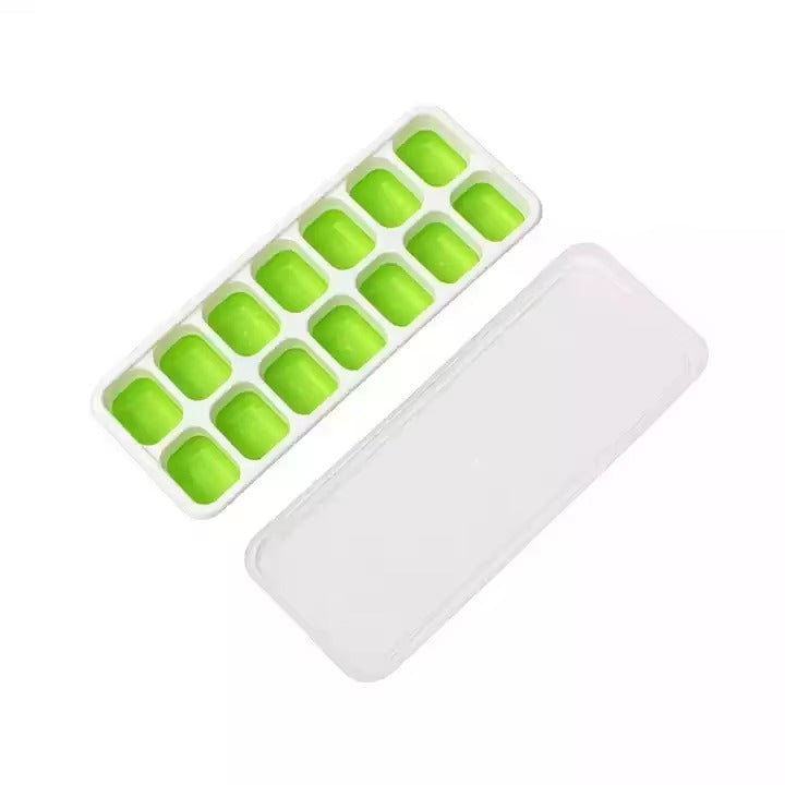 Zidello Silicone Ice Cube Trays with Lid (14 Large Cubes)