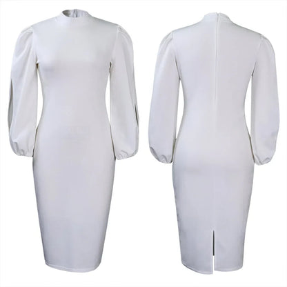 Fashion Spring Women Clothing Plus Size Dress Elegant Office Lady Business Dress Women Long Sleeve Career Dresses