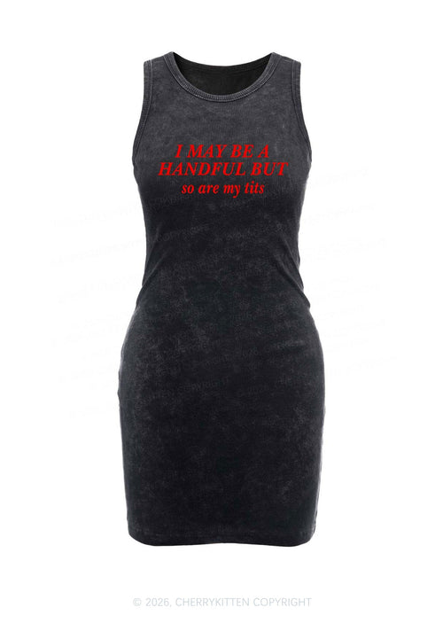I May Be A Handful Y2K Washed Tank Dress Cherrykitten