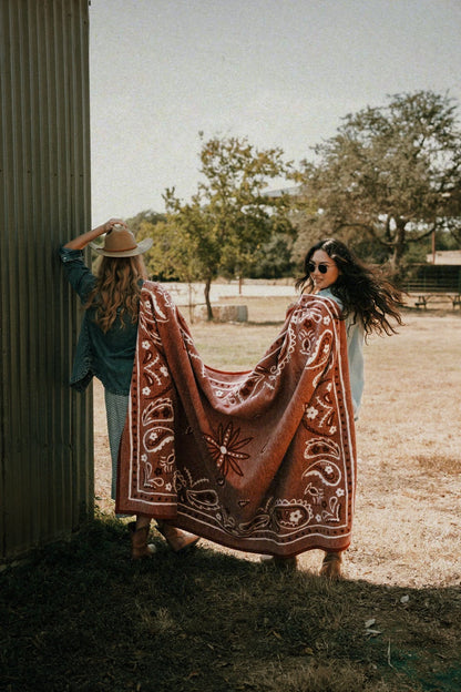 Vintage Bandana Blanket - Red