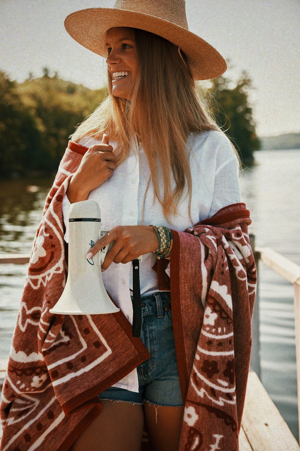 Vintage Bandana Blanket - Red