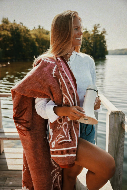 Vintage Bandana Blanket - Red