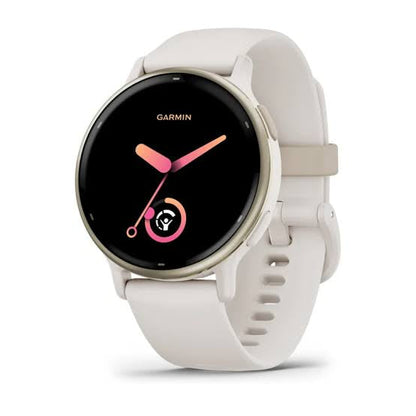 Garmin Vivoactive 5
Cream gold aluminium bezel with ivory case and silicone band