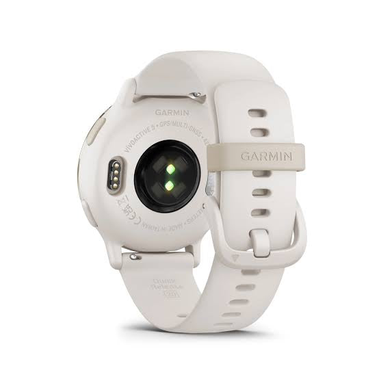 Garmin Vivoactive 5
Cream gold aluminium bezel with ivory case and silicone band