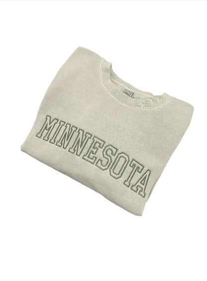 Embroidered Minnesota Sweatshirt - Desert Sage