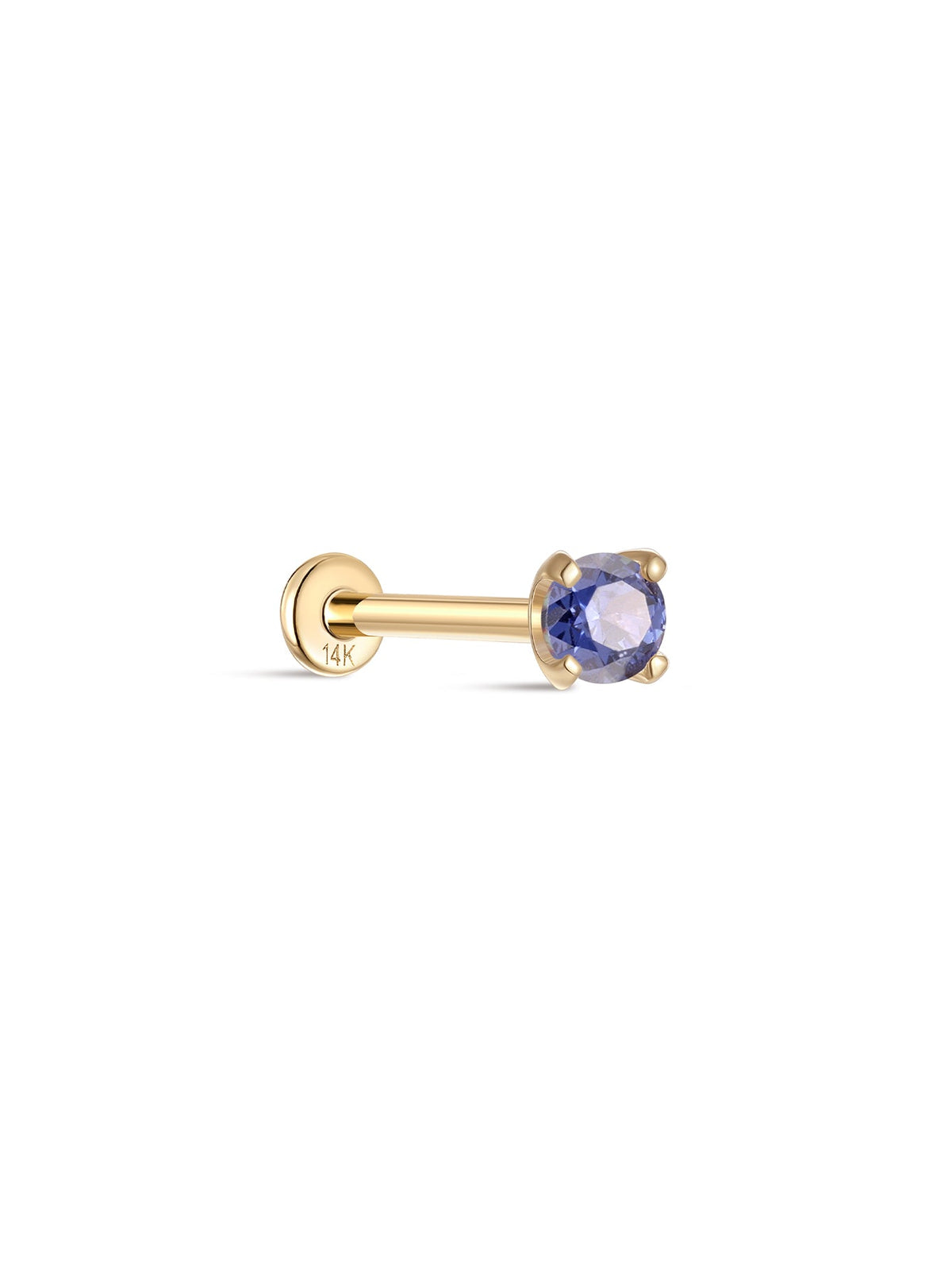 KOSINER 14K Solid Gold Birthstone Flat Back Stud