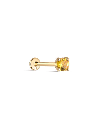 KOSINER 14K Solid Gold Birthstone Flat Back Stud