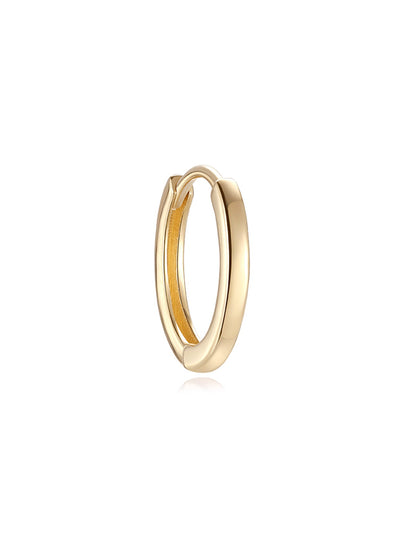 KOSINER 14K Solid Gold Minimalist Glossy Hoop