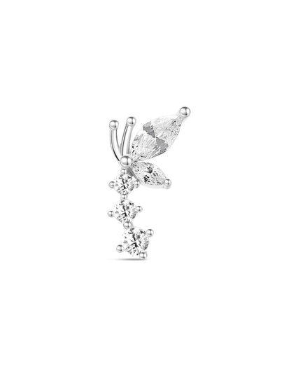 KOSINER 14K Solid Gold Elegant Flying Butterfly Flat Back Stud
