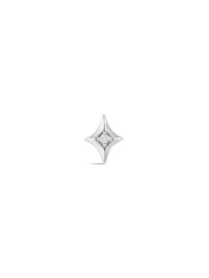 KOSINER 14K Solid Gold Sparkly Star Flat Back Stud