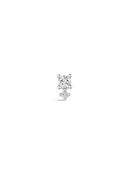 KOSINER 14K Solid Gold Simple Spliced Flat Back Stud