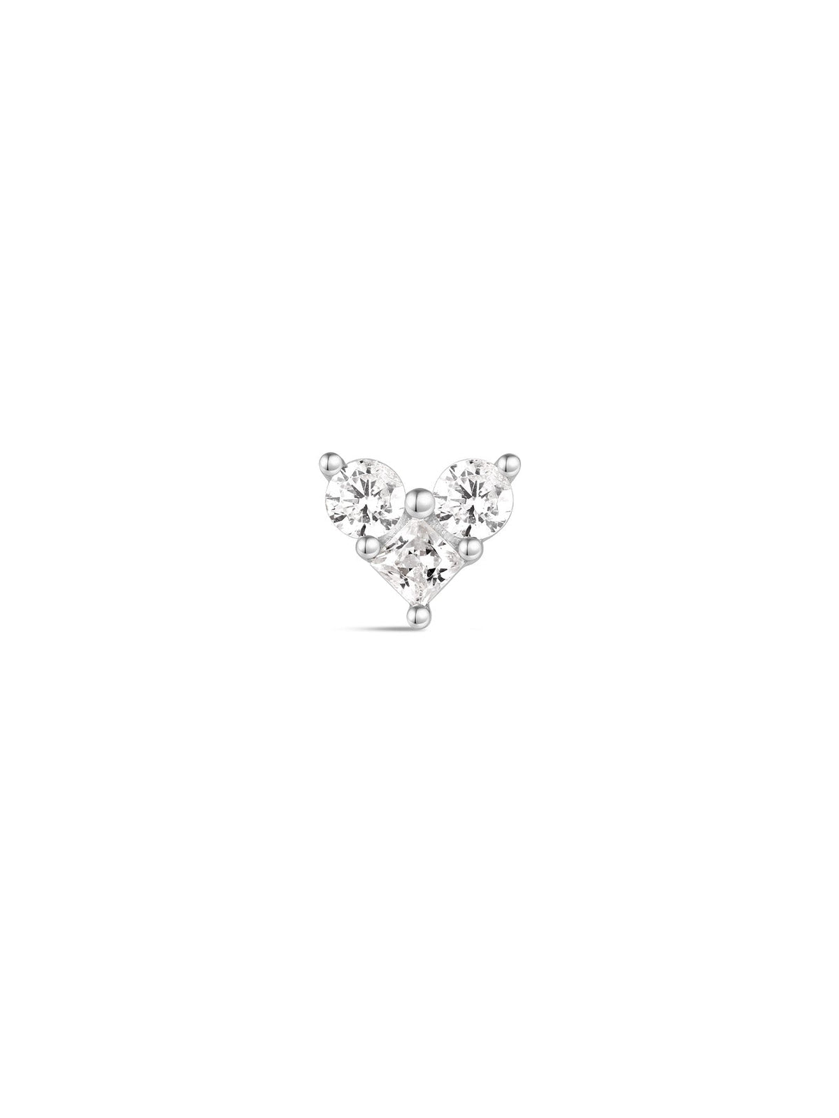 KOSINER 14K Solid Gold Delicate Heart Flat Back Stud