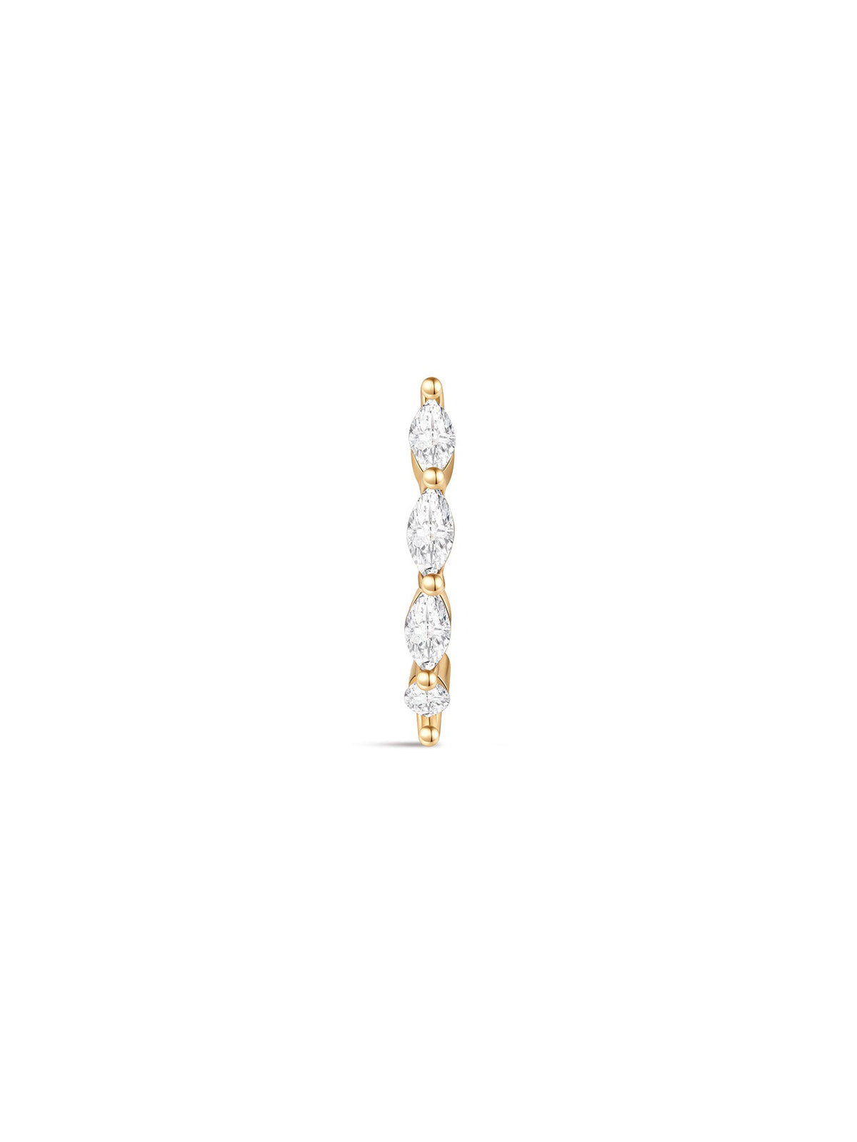 KOSINER 14K Solid Gold Classic Marquise Pave Hoop