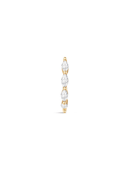 KOSINER 14K Solid Gold Classic Marquise Pave Hoop