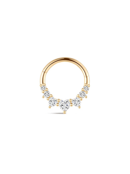 KOSINER 14K Solid Gold Delicate Heart Daith Clicker