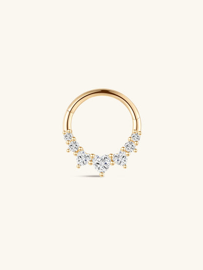 KOSINER 14K Solid Gold Delicate Heart Daith Clicker