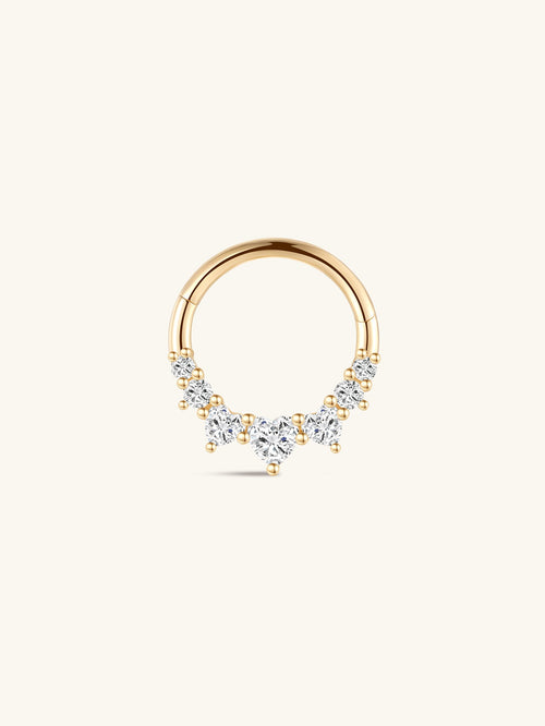 KOSINER 14K Solid Gold Delicate Heart Daith Clicker