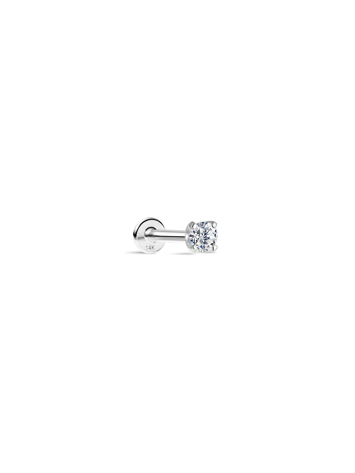 KOSINER 14K Solid Gold Minimalist 4MM Flat Back Stud
