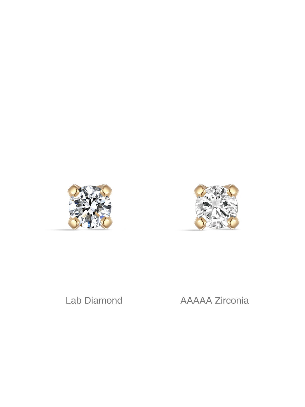 KOSINER 14K Solid Gold Minimalist 4MM Flat Back Stud