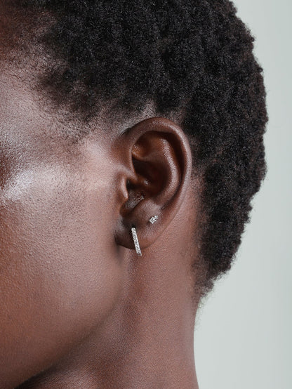 KOSINER 14K Solid Gold Simple Spliced Flat Back Stud