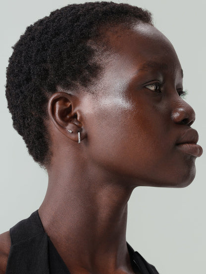 KOSINER 14K Solid Gold Simple Spliced Flat Back Stud
