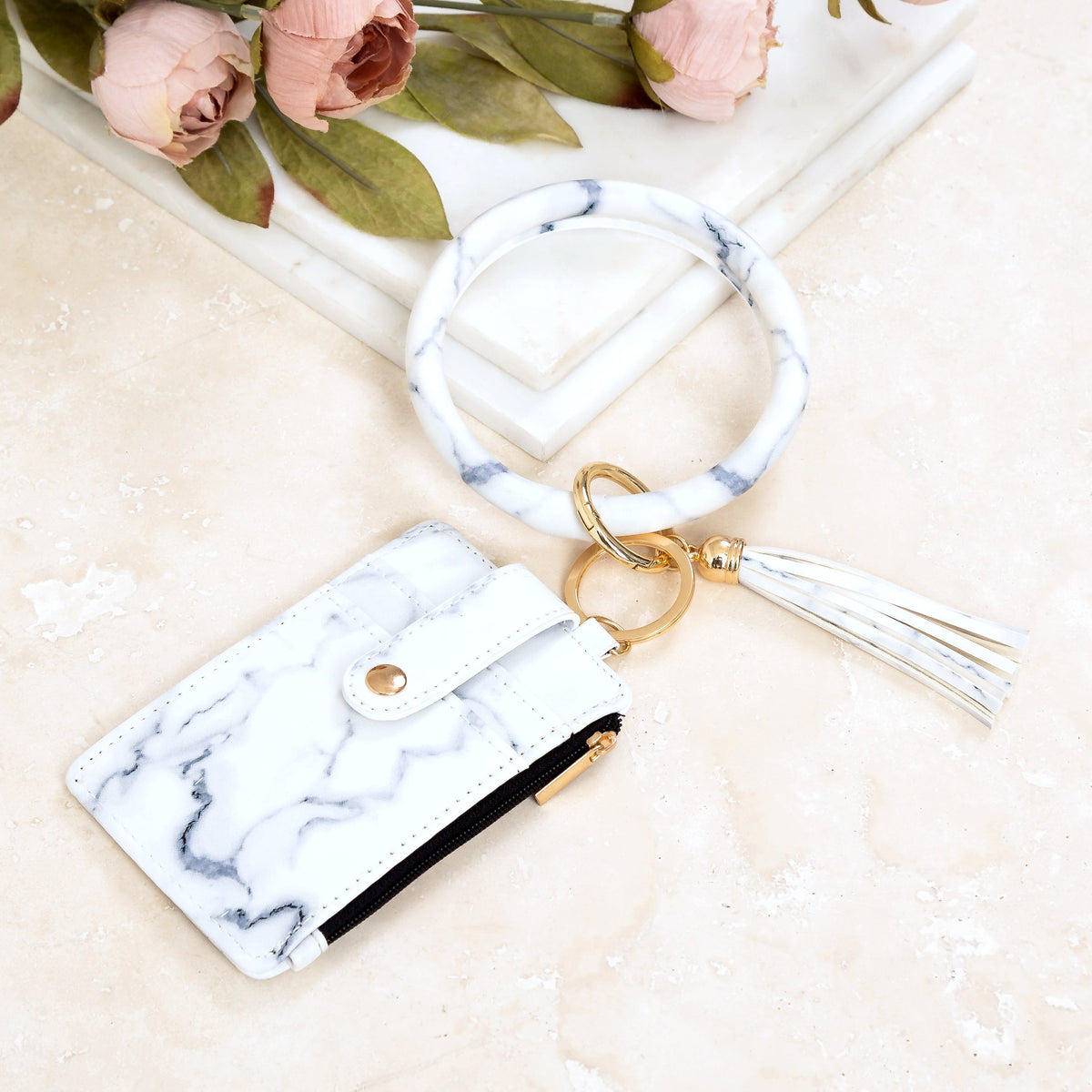 Key Ring ID Wallet Zip Bracelet