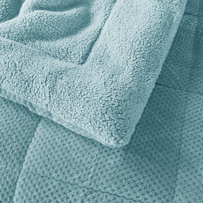 Kasentex Ultra Soft All Season Reversible Plush Sherpa Lined Comforter, Twin, Queen, King