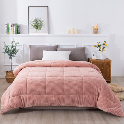 Kasentex Ultra Soft All Season Reversible Plush Sherpa Lined Comforter, Twin, Queen, King