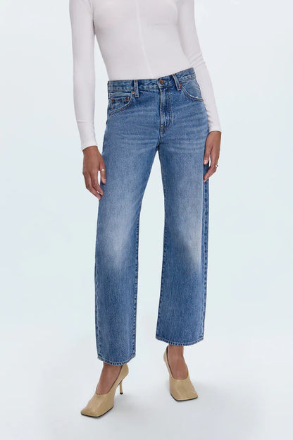 Lexi Mid Rise Bowed Straight - Metropolis
