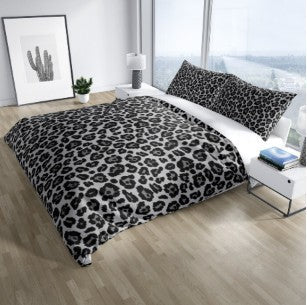 Leopard Print Duvet Cover Set with Pillowcases, Soft Microfiber All-Season Bedding for Twin, Full, Queen & King Beds