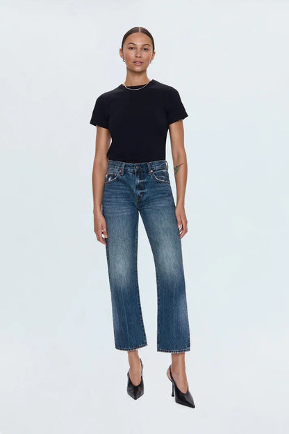 Lexi Mid Rise Bowed Straight- Artisan
