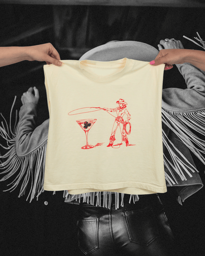 "Montana Martini" Ivory Muscle Tank