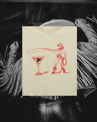 "Montana Martini" Ivory Muscle Tank