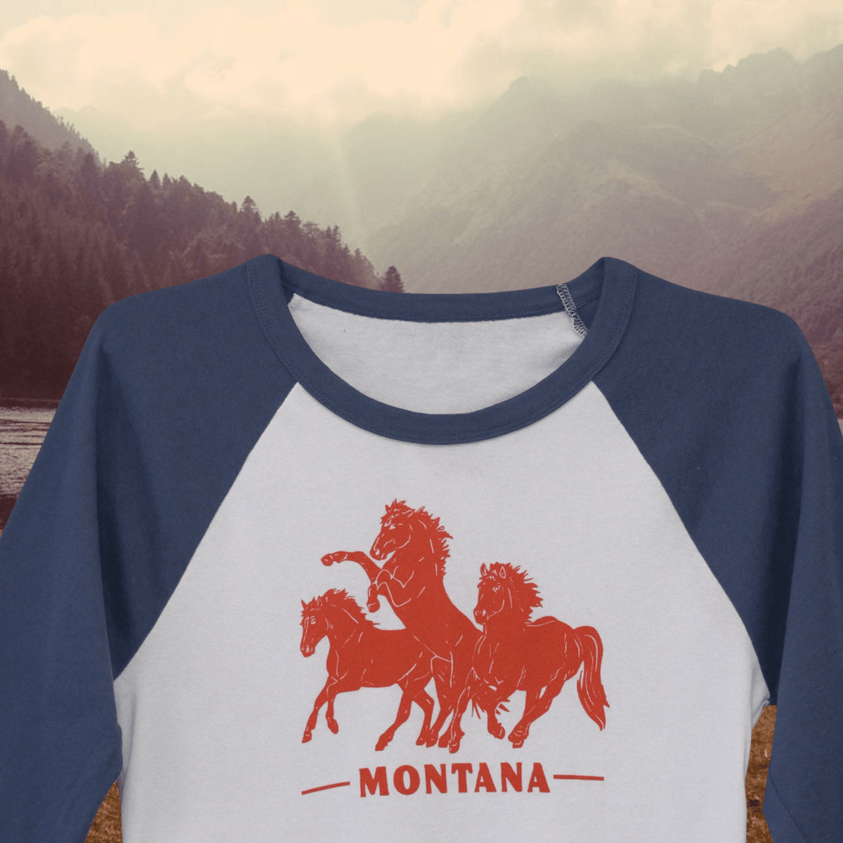 "Horsepower" Navy Baseball Crop Tee