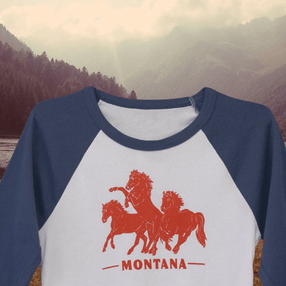 "Horsepower" Navy Baseball Crop Tee