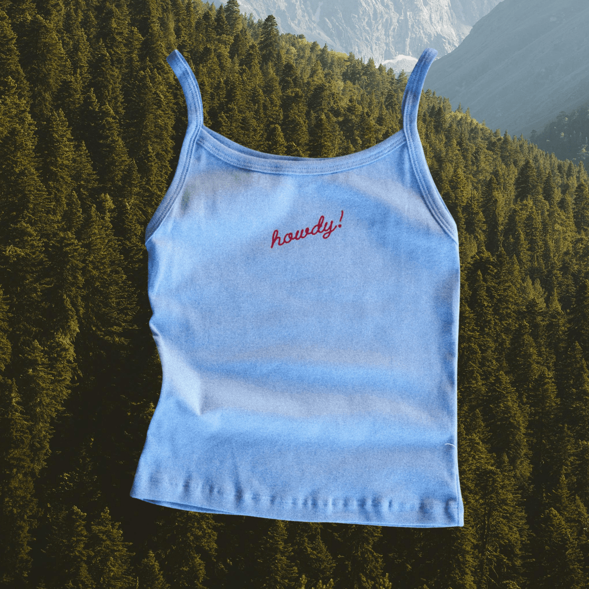 "Howdy!" Tank in Blue