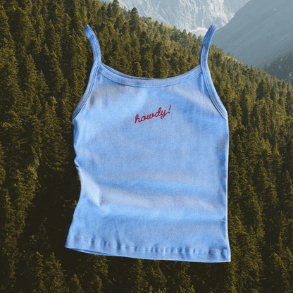 "Howdy!" Tank in Blue