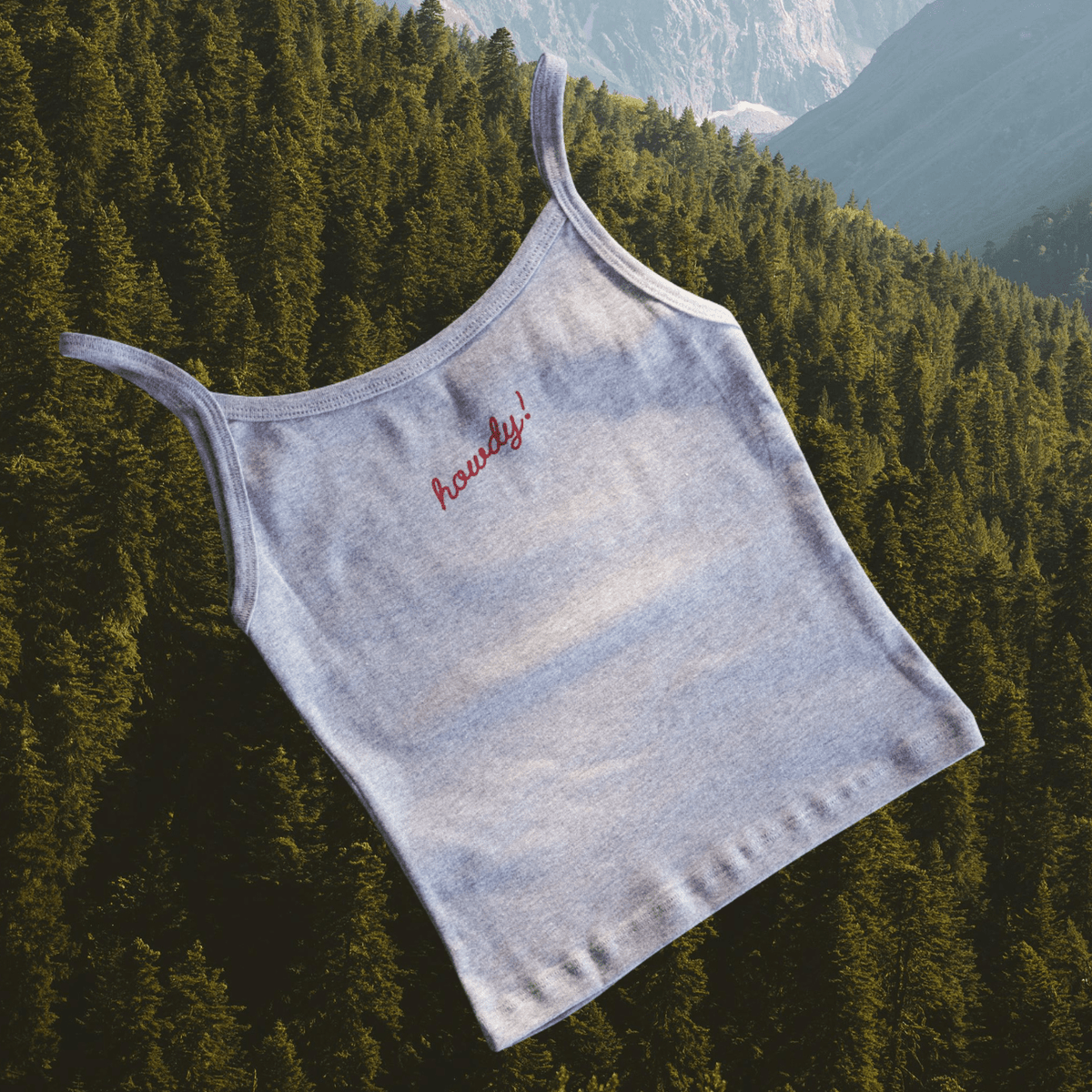 "Howdy!" Tank in Grey