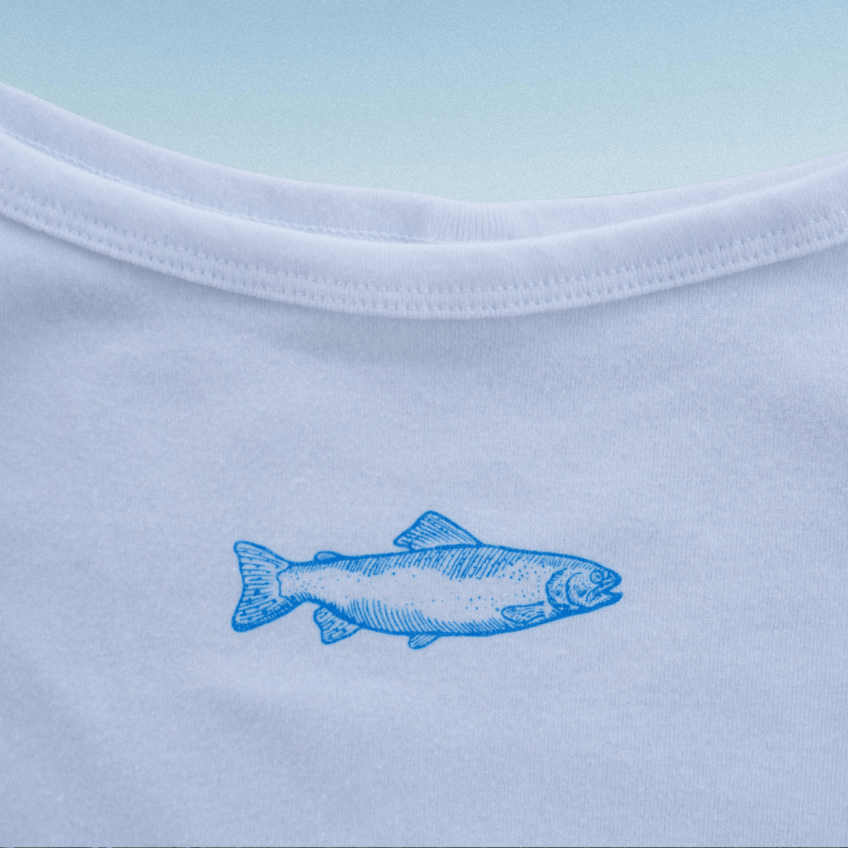 "Swims with the Fishes" White Tank
