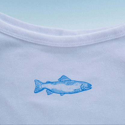 "Swims with the Fishes" White Tank