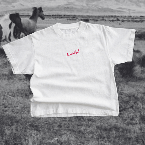 "Howdy!" Tee in Ivory